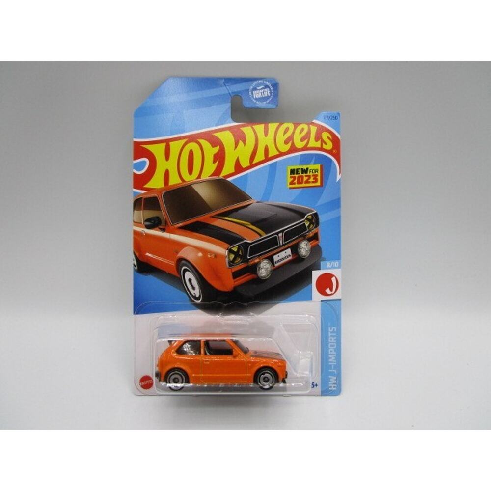 Hot Wheels 73 Honda Civic Custom Orange 1:64 Diecast Car J-Imports 8/10